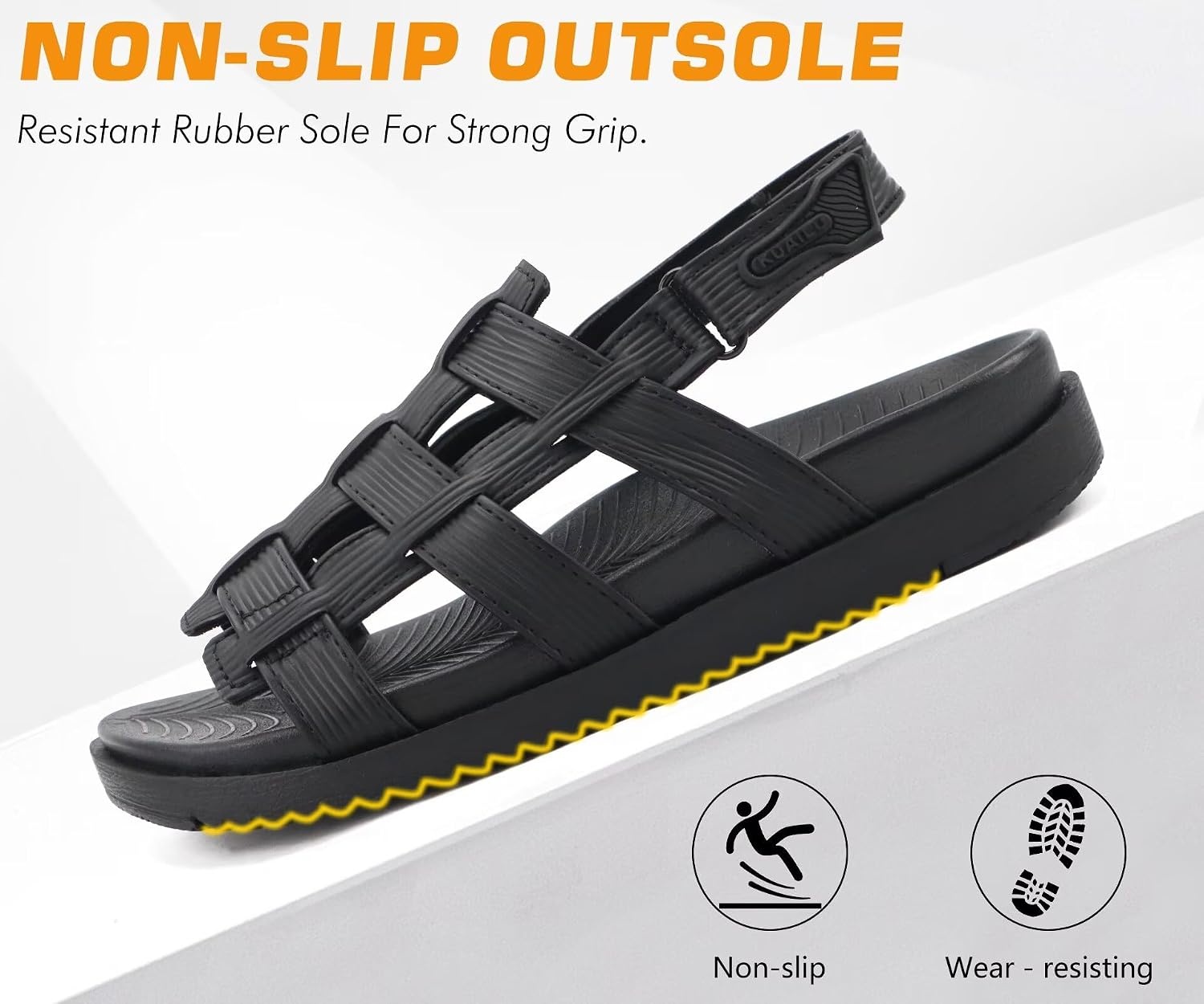 image:imageKuaiLu Womens Fashion Orthopedic Walking Sandals for Women 2025 Arch Support Sandles Comfort Plantar Fasciitis Recovery Cushion Summer Travel Outdoor Hiking Open Toe Water ShoesBlack