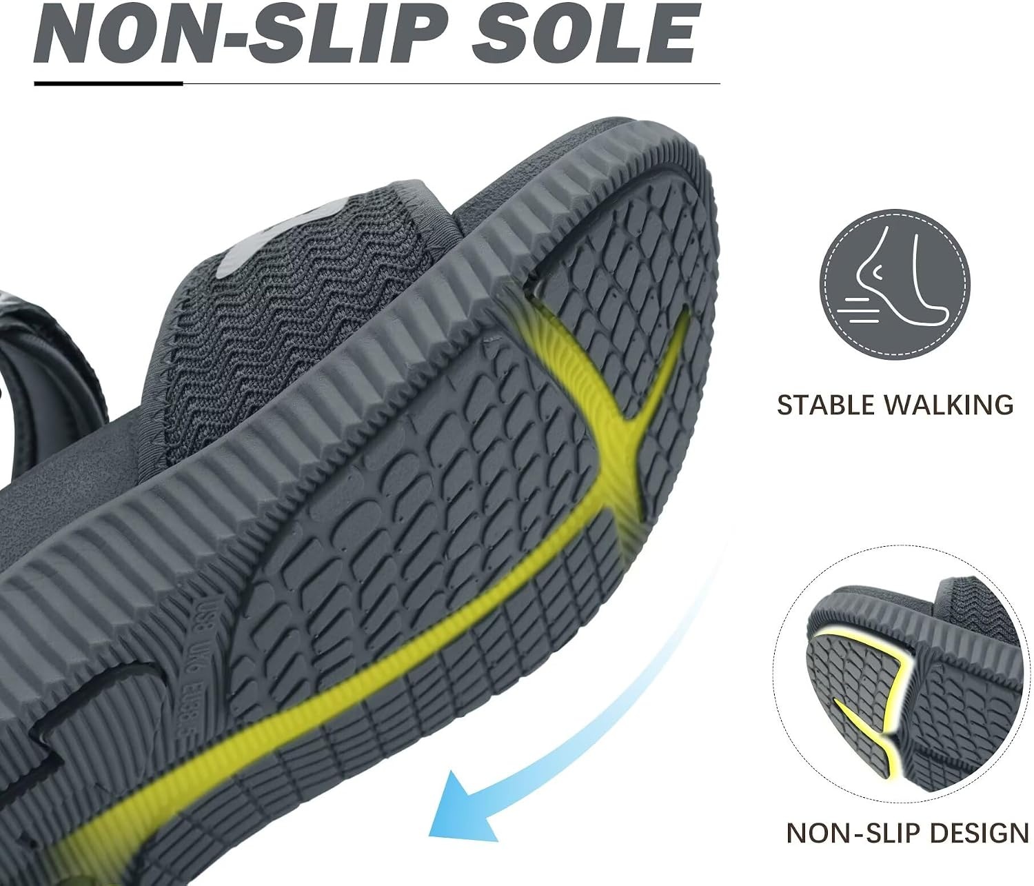 image:imageKuaiLu Womens Orthopedic Recovery Walking Arch Support Sandals Cushion FoamGrey