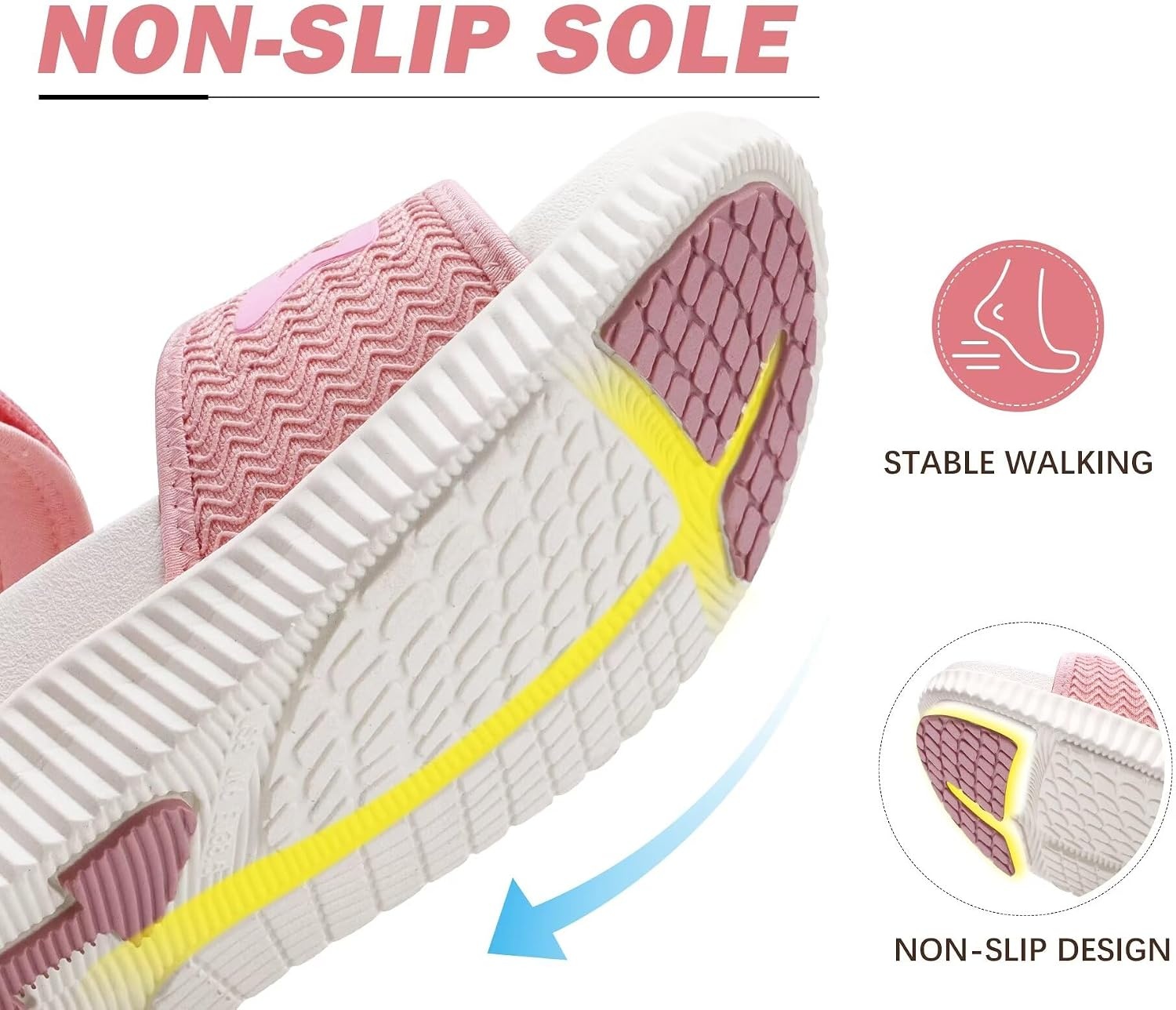 image:imageKuaiLu Womens Orthopedic Recovery Walking Arch Support Sandals Cushion FoamPink