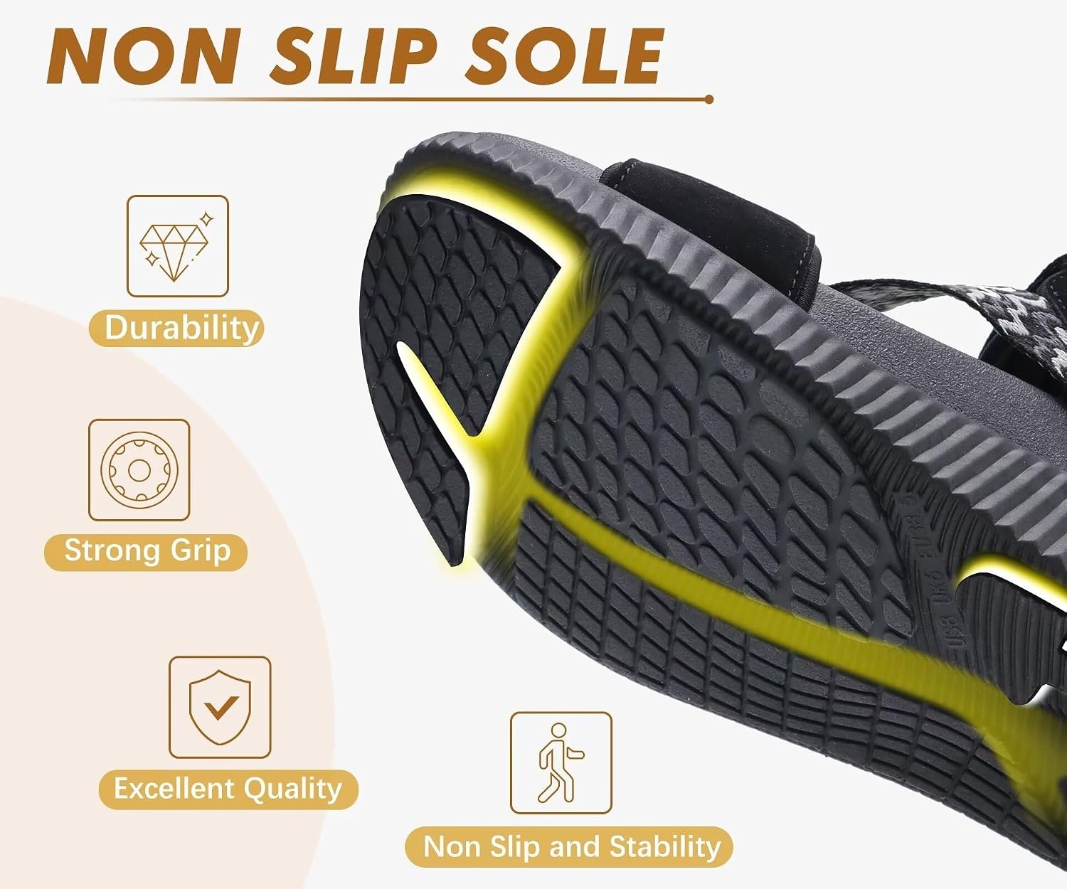 image:imageKuaiLu Womens Orthopedic Walking Sandals with Arch Support Recovery CushionBlack