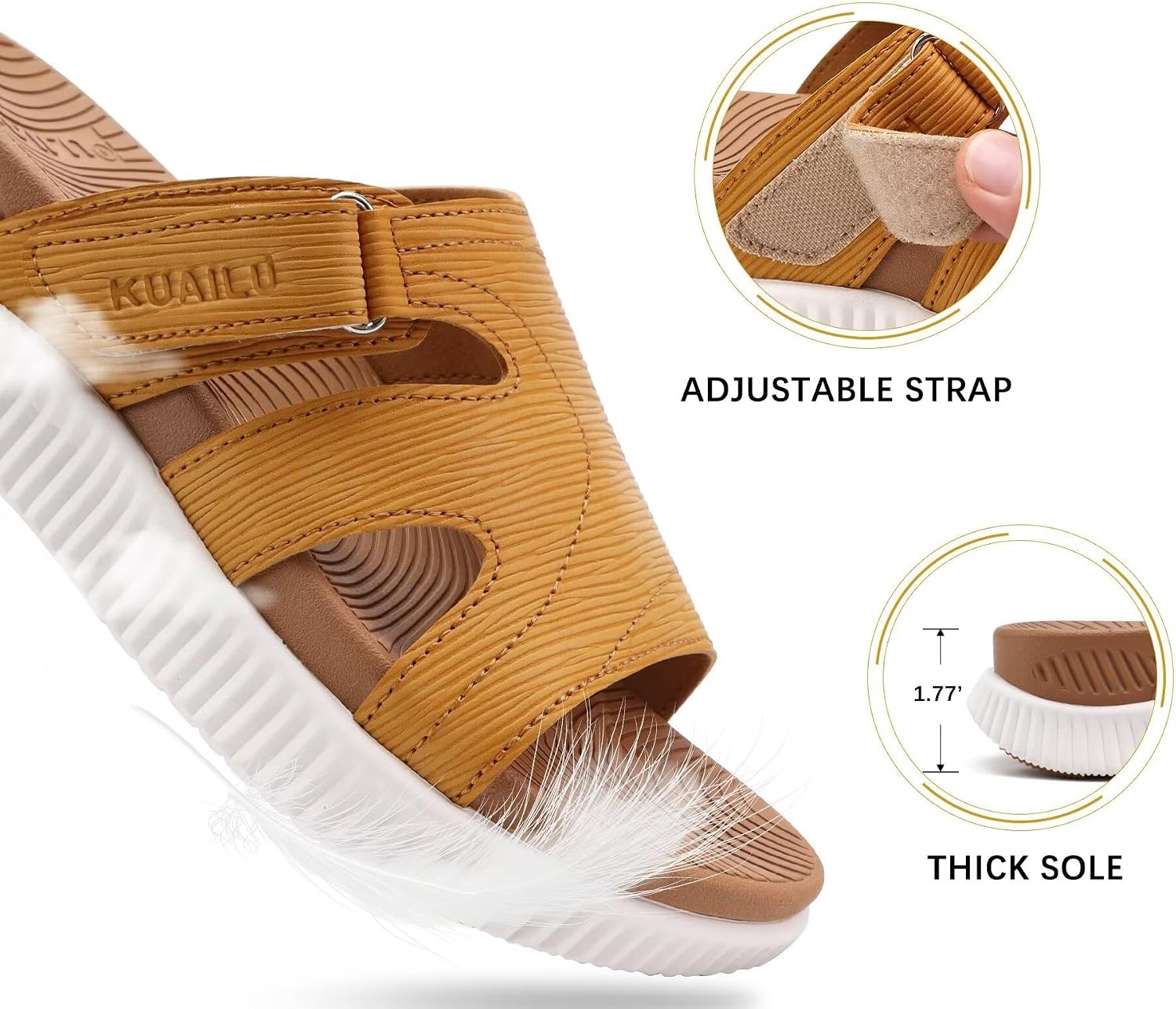 image:imageKuaiLu Womens Orthotic Cushioned Slides