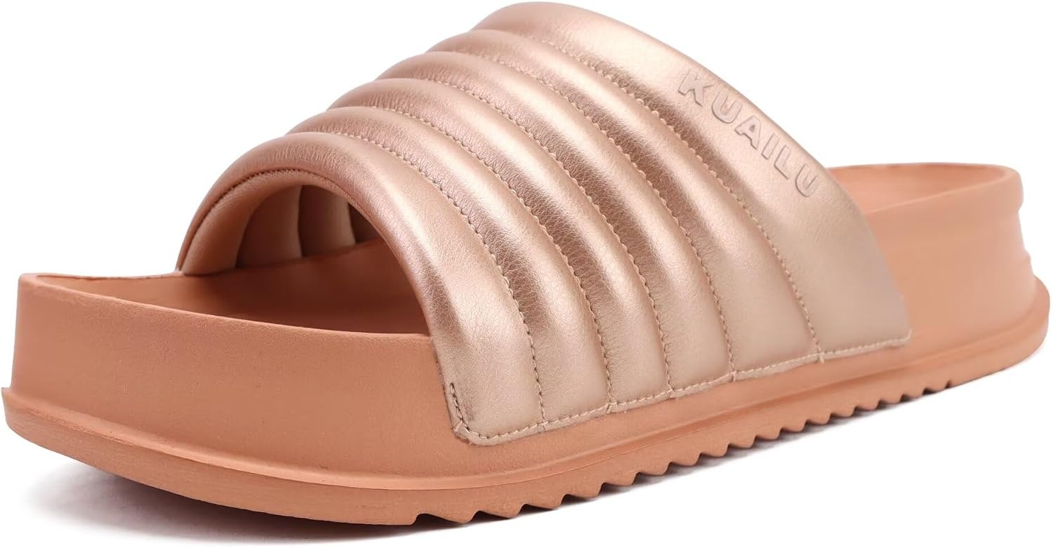 image:imageKuaiLu Womens Sandals with Arch Support Comfortable Orthopedic SlippersChampagne Gold