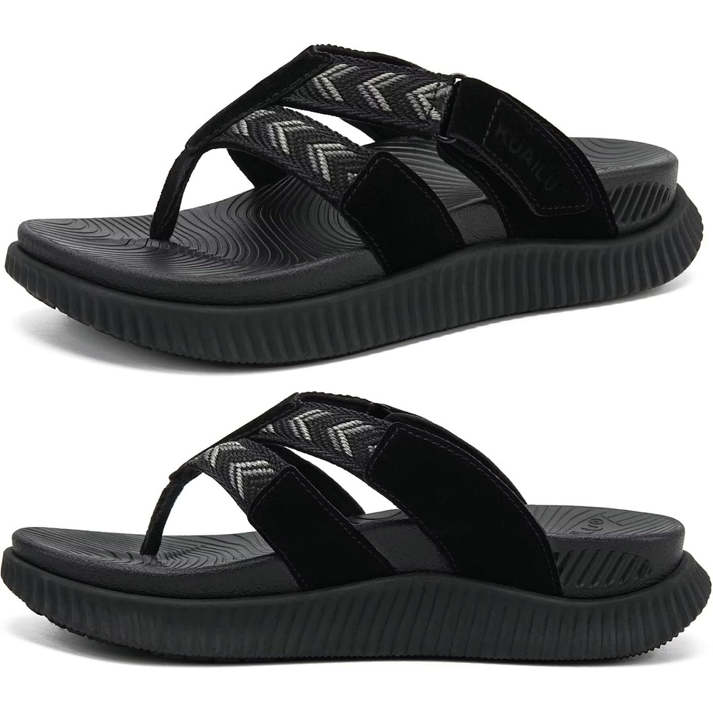 image:imageKuaiLu Flip Flops for Women Orthopedic Arch Support Summer Beach VacationBlack