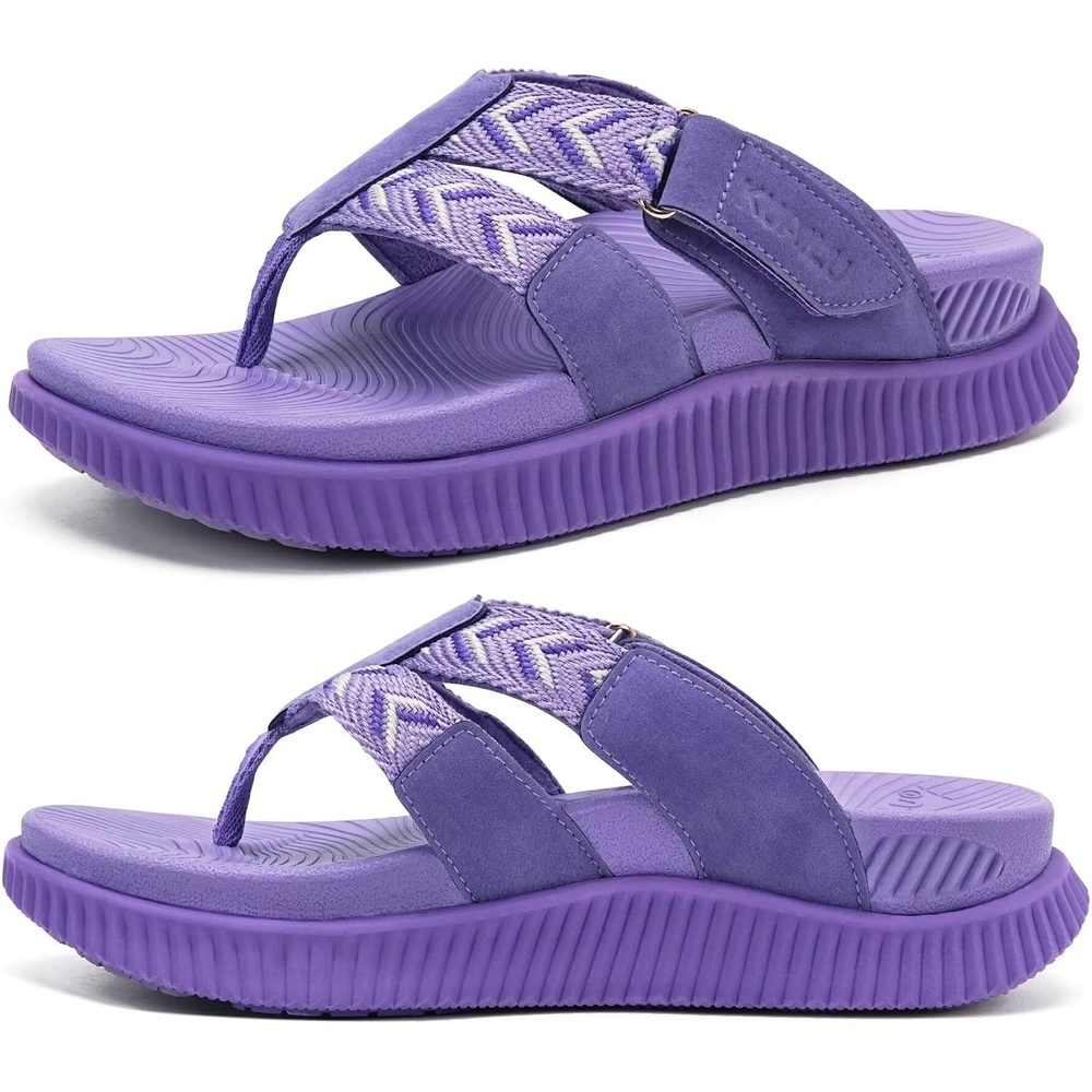 image:imageKuaiLu Flip Flops for Women Orthopedic Arch Support Summer Beach VacationPurple