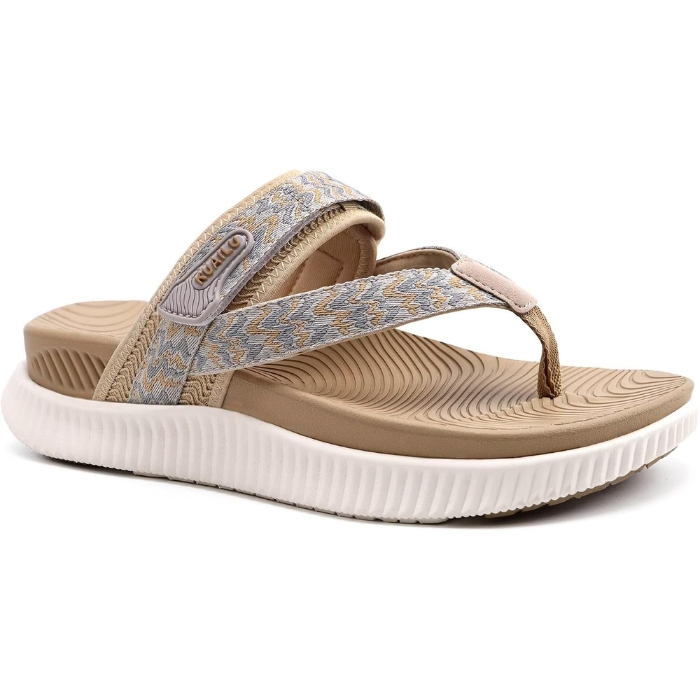 image:imageKuaiLu Womens Arch Support Flip Flops amp Sandals Thick Athletic CushionBeige