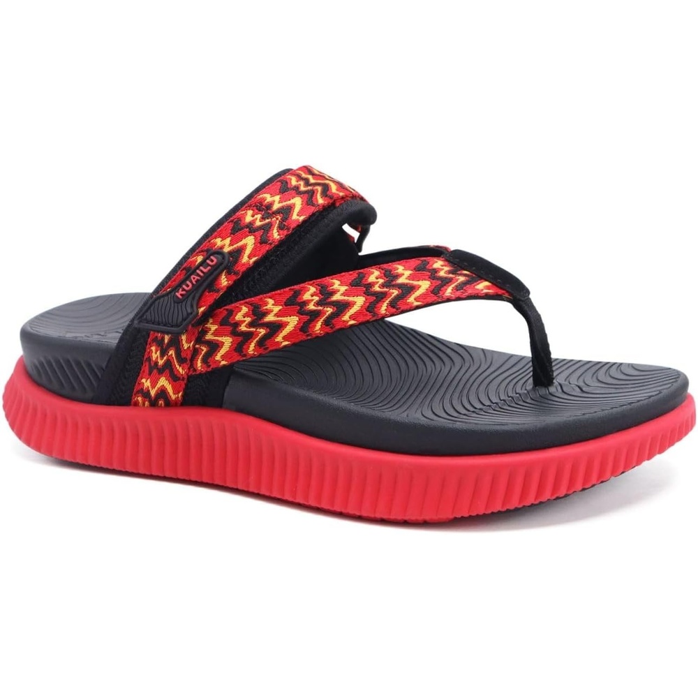 image:imageKuaiLu Womens Arch Support Flip Flops amp Sandals Thick Athletic CushionRed Black