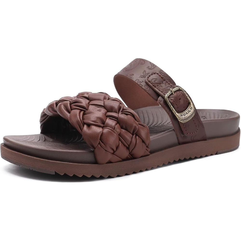 image:imageKuaiLu Womens Arch Support Orthopedic Open Toe SandalsBrown