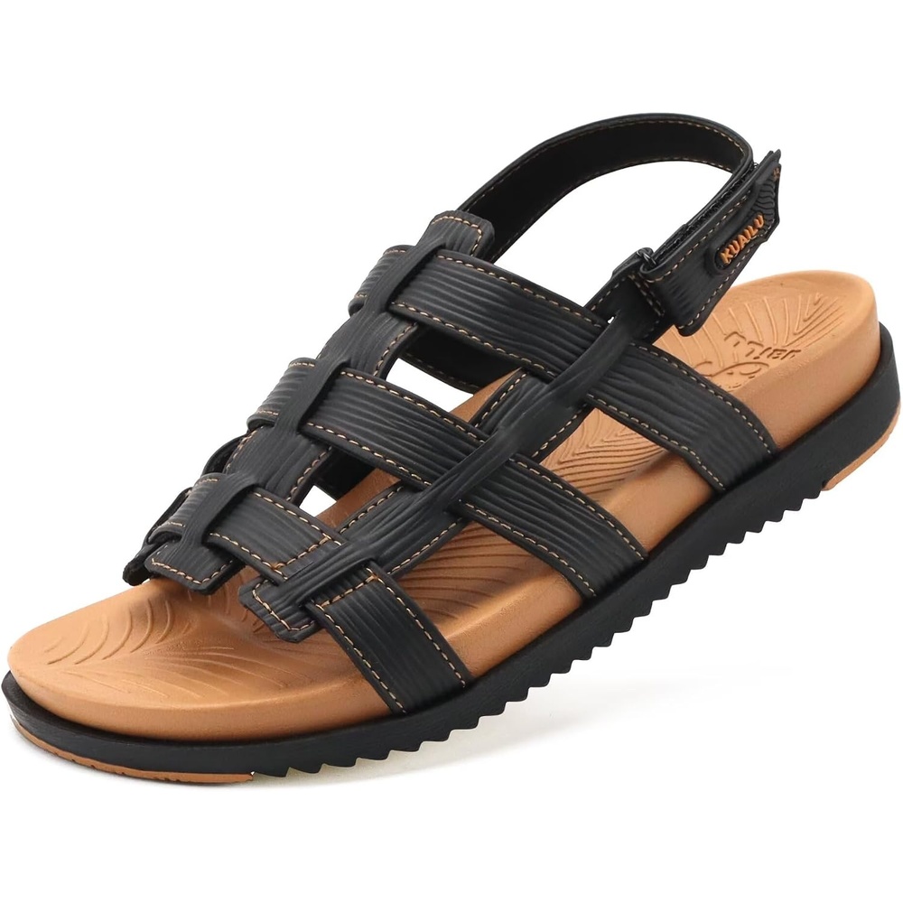 image:imageKuaiLu Womens Fashion Orthopedic Walking Sandals for Women 2025 Arch Support Sandles Comfort Plantar Fasciitis Recovery Cushion Summer Travel Outdoor Hiking Open Toe Water ShoesBlack Khaki