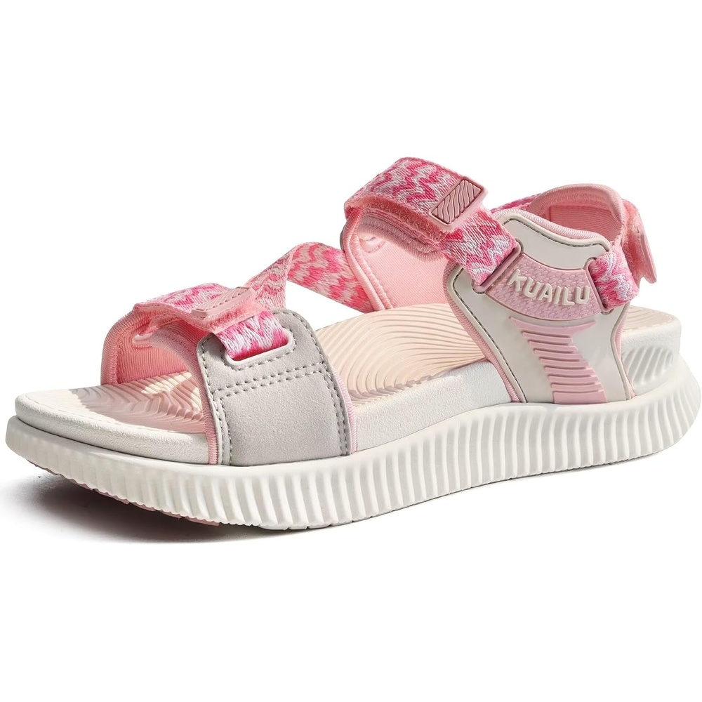 image:imageKuaiLu Womens Orthopedic Walking Sandals with Arch Support Recovery CushionPink White