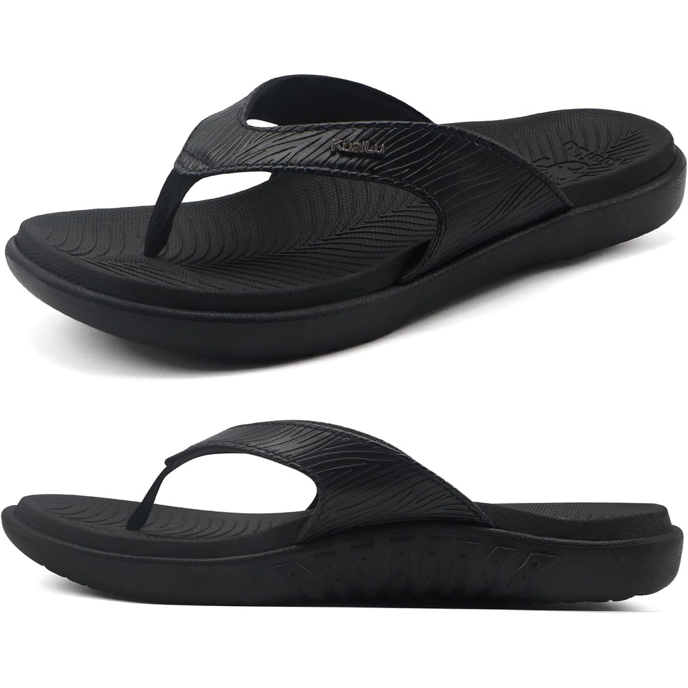 image:imageKuaiLu Womens Orthotic Arch Support Flip Flop SandalsBlack