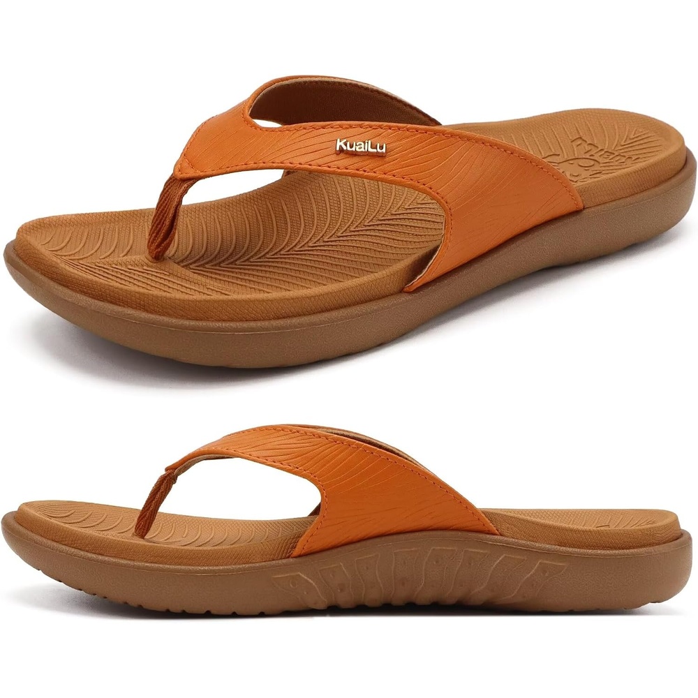 image:imageKuaiLu Womens Orthotic Arch Support Flip Flop SandalsKhaki