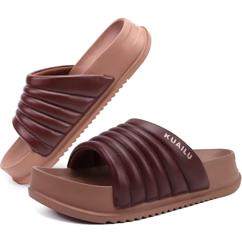 image:imageKuaiLu Womens Sandals with Arch Support Comfortable Orthopedic SlippersBrown
