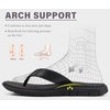 KuaiLu Comfortable Leather Flip Flops for Women Summer Pool Beach Vacation(All Black)