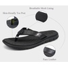KuaiLu Comfortable Leather Flip Flops for Women Summer Pool Beach Vacation(All Black)