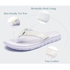 KuaiLu Comfortable Leather Flip Flops for Women Summer Pool Beach Vacation(All White)
