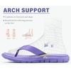 KuaiLu Comfortable Leather Flip Flops for Women Summer Pool Beach Vacation(Purple)