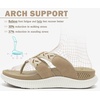 KuaiLu Flip Flops for Women Orthopedic Arch Support Summer Beach Vacation(Beige)