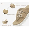 KuaiLu Flip Flops for Women Orthopedic Arch Support Summer Beach Vacation(Beige)