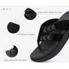 KuaiLu Flip Flops for Women Orthopedic Arch Support Summer Beach Vacation(Black)