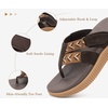 KuaiLu Flip Flops for Women Orthopedic Arch Support Summer Beach Vacation(Brown)