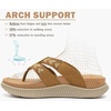 KuaiLu Flip Flops for Women Orthopedic Arch Support Summer Beach Vacation(Khaki)