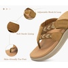 KuaiLu Flip Flops for Women Orthopedic Arch Support Summer Beach Vacation(Khaki)