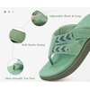 KuaiLu Flip Flops for Women Orthopedic Arch Support Summer Beach Vacation(Saga Green)