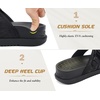 KuaiLu Flip Flops for Womens Orthopedic Chic Platform Sandals with Arch Support Comfotable Summer Beach Walking Cushion Sandals Open toe Ladies Adjustable Outdoor Sandals Black 8