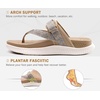 KuaiLu Womens Arch Support Flip Flops & Sandals Thick Athletic Cushion(Beige)