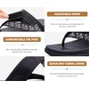 KuaiLu Womens Arch Support Flip Flops & Sandals Thick Athletic Cushion(Black)