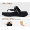 KuaiLu Womens Arch Support Flip Flops & Sandals Thick Athletic Cushion(Black)
