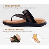 KuaiLu Womens Arch Support Flip Flops & Sandals Thick Athletic Cushion(Black Khaki)