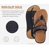 KuaiLu Womens Arch Support Flip Flops & Sandals Thick Athletic Cushion(Black Khaki)