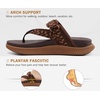 KuaiLu Womens Arch Support Flip Flops & Sandals Thick Athletic Cushion(Brown Khaki)