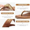 KuaiLu Womens Arch Support Flip Flops & Sandals Thick Athletic Cushion(Khaki)