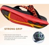 KuaiLu Womens Arch Support Flip Flops & Sandals Thick Athletic Cushion(Red Black)