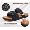 KuaiLu Women’s Arch Support Orthopedic Open Toe Sandals(Tan Black)