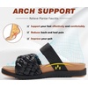 KuaiLu Women’s Arch Support Orthopedic Open Toe Sandals(Tan Black)