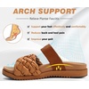KuaiLu Women’s Arch Support Orthopedic Open Toe Sandals(Tan Brown)