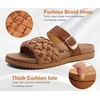 KuaiLu Women’s Arch Support Orthopedic Open Toe Sandals(Tan Brown)