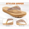 KuaiLu Women’s Arch Support Orthotic Flip Flop Sandals(Beige)
