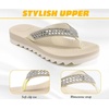 KuaiLu Women’s Arch Support Orthotic Flip Flop Sandals(Beige White)