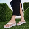 KuaiLu Women’s Arch Support Platform Flip Flop Sandals(All White（choose a Smaller Size）)