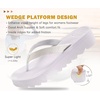 KuaiLu Women’s Arch Support Platform Flip Flop Sandals(All White（choose a Smaller Size）)