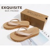 KuaiLu Women’s Arch Support Platform Flip Flop Sandals(Beige（choose a Smaller Size）)