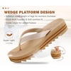 KuaiLu Women’s Arch Support Platform Flip Flop Sandals(Beige（choose a Smaller Size）)