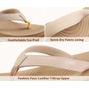KuaiLu Women’s Arch Support Platform Flip Flop Sandals(Beige（choose a Smaller Size）)