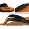 KuaiLu Women’s Arch Support Platform Flip Flop Sandals(Black Khaki（choose a Smaller Size）)