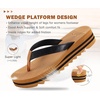 KuaiLu Women’s Arch Support Platform Flip Flop Sandals(Black Khaki（choose a Smaller Size）)