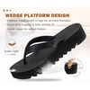 KuaiLu Women’s Arch Support Platform Flip Flop Sandals(Black（choose a Smaller Size）)